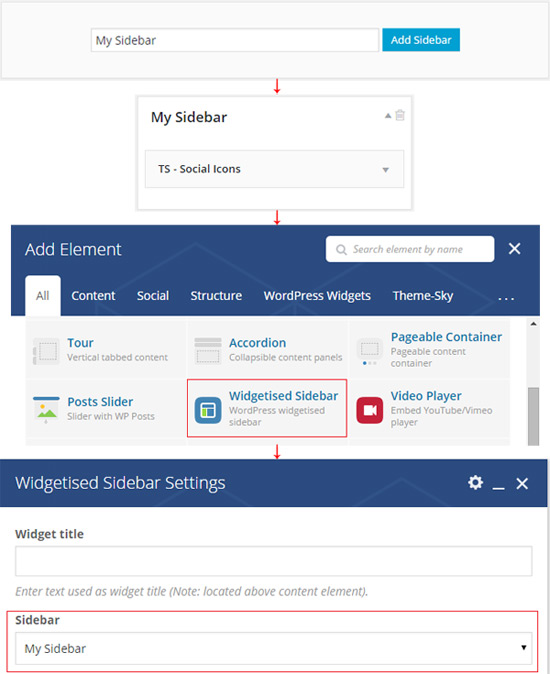 Agregar un widget al contenido del pie de página