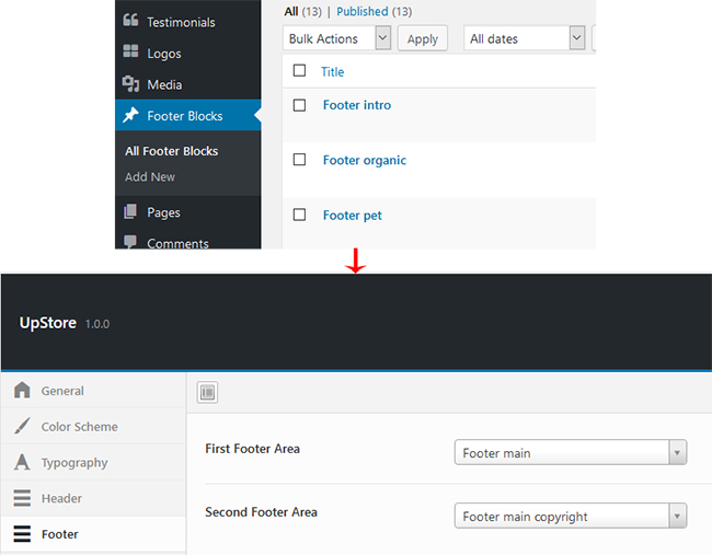 Agregar contenido al pie de página