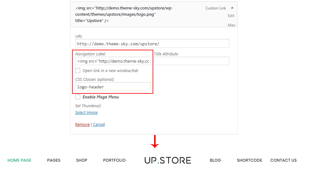 Agregar Logo al Menú