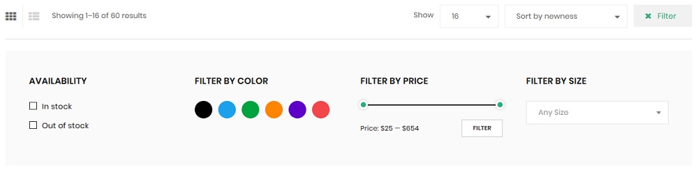 Filtro de Categoría de Producto