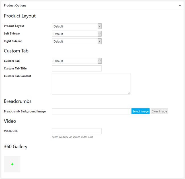 Opciones de Producto